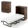 thumbnail image 1 of Costway Lit Escamotable Format Couchette avec Rangement Armoire Escamotable Roulante avec Lit Pliable, 1 of 10