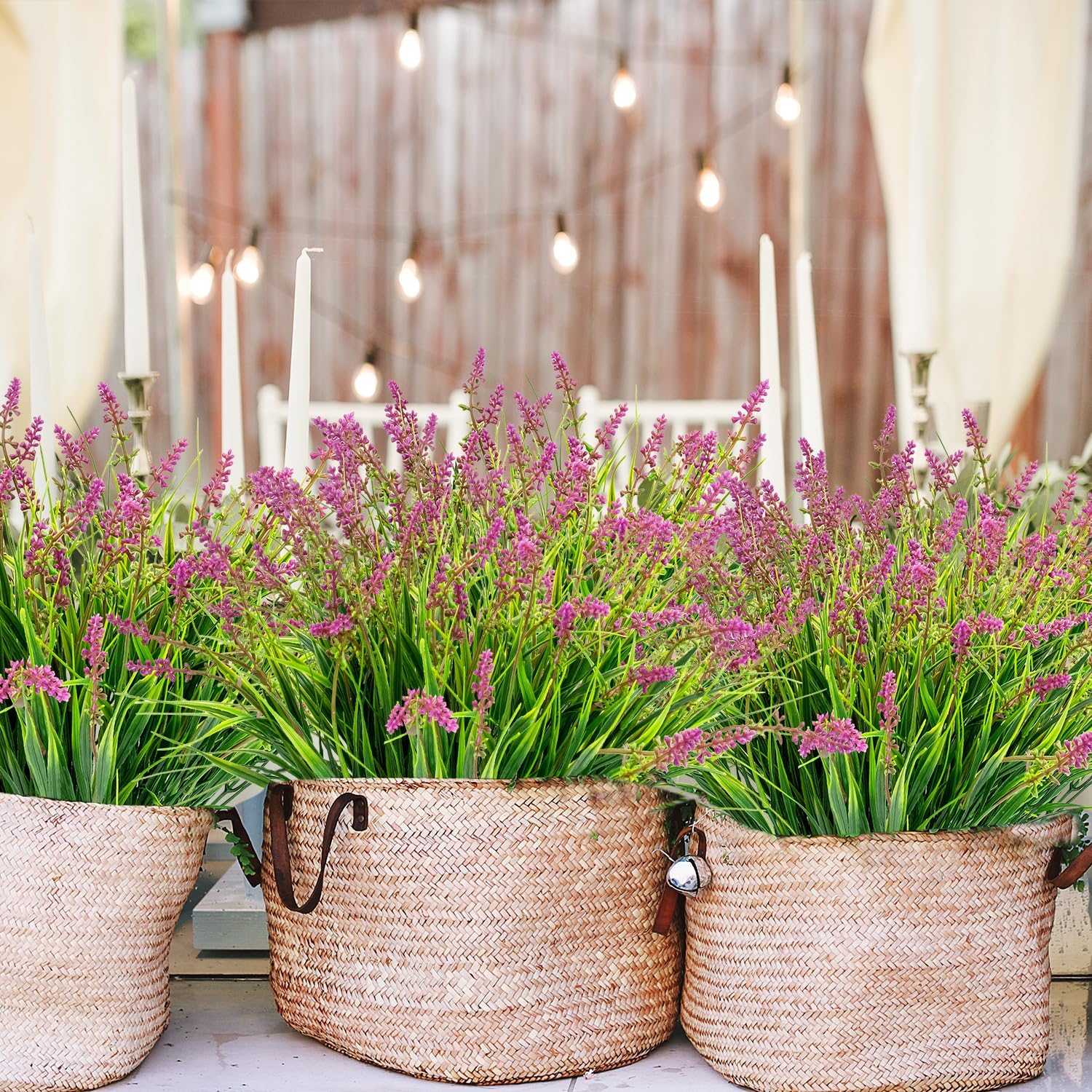 20 Pcs Ferns Artificial Plants Outdoor Fake Boston Fern Bushes Large Bundle Faux Fern Stems UV Resistant Plastic Flowers for Outside Planter Front Porch Garden Ground Greenery Décor