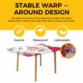 thumbnail image 4 of Happy Birthday Table Cloths for 4 Foot Rectangle Tables, Red Dress Crown Carriage Flowers Butterfly Patio Waterproof Elastic Fitted Tablecloths, Washable Rectangular Table Cover for Camping, 4 of 8