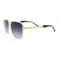 thumbnail image 3 of Mens Luxe Rectangle Victorian Jewel Engraving Metal Rim Mob Fashion Sunglasses Gold - Smoke, 3 of 4