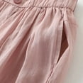 thumbnail image 4 of up to 60% off Gifts Usmixi Womens Loose Trousers Casual Elastic Waist Pleated Wide Leg Straight Long Pants Lightweight Cotton Linen Double Layer Pocket Pants Pink l, 4 of 6