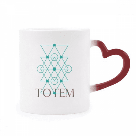 

geometry line triangular heat sensitive mug red color changing stoneware cup