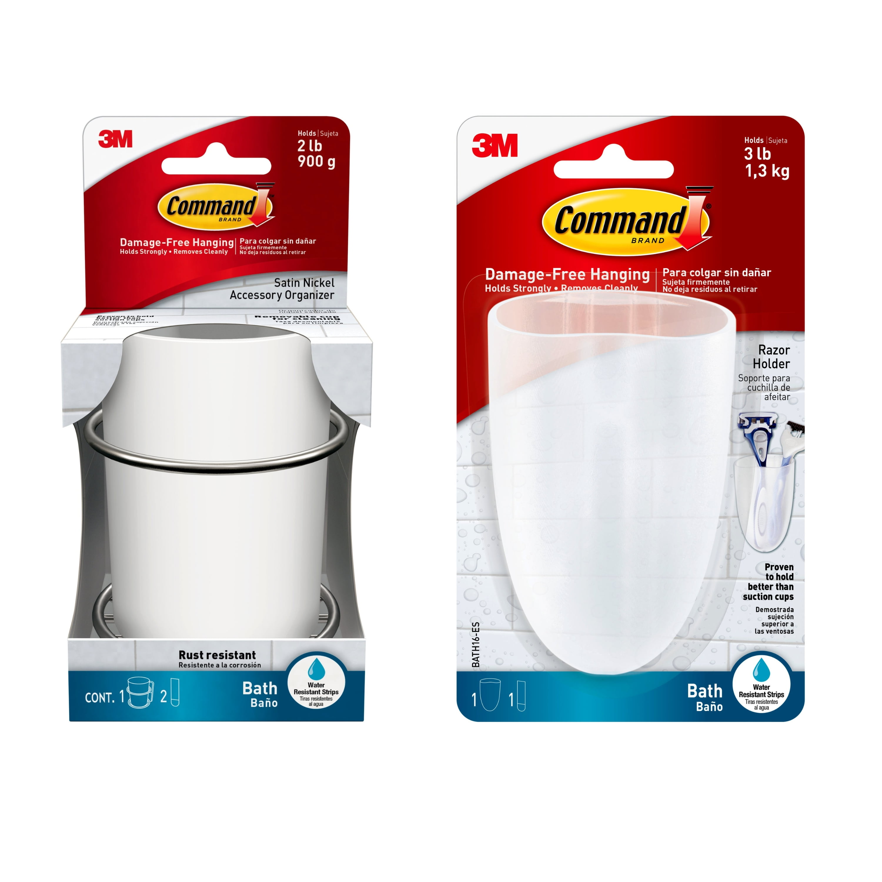 Clear Frosted Plastic Razor Holder with Water-Resistant Strip