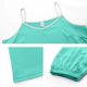 thumbnail image 4 of Karight Sleepwear for Womens Straps Tank Top Shorts 2 Piece Pajamas Lace Faux Silk Nightgowns Plain Match Thin Pjs Sets, 4 of 5