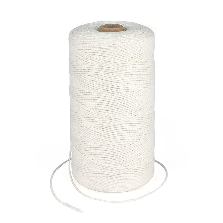 Cotton Bakers Twine 328 Feet 2mm Natural White Cotton String for Crafts Gift Wrapping Twine Arts & Crafts Home Decor Gift Packaging(White)