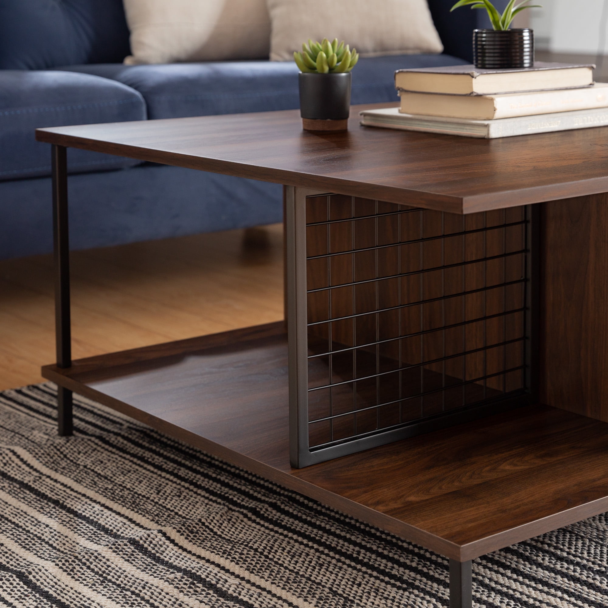 Hodge Dark Walnut Modern Square Coffee Table by River Street Designs
