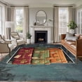 thumbnail image 2 of Vintage Suitcase Large Area Rugs 8x10 ft Summer Tourism Art Retro Shabby Suitcase Old Black Washable Rug Non Slip Indoor Carpet Absorbent Floor Mat for Living Room Bedroom Dining Room, 2 of 9