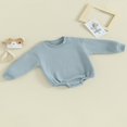 thumbnail image 3 of Combinaison pour Bébé Garçon Fille en Molleton, Chandail à Col Rond, Combinaison, Uni, Manches Longues, Chandail Bouffant, Cache-Couche, Tenue d'Automne Hiver, 3 of 9
