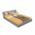 thumbnail image 3 of Ambesonne Vintage Fitted Sheet & Pillow Sham Set, Bodybuilding Sports, Twinxl, Orange, 3 of 3