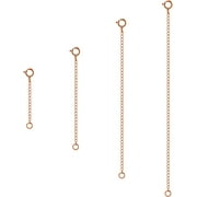 GUUYOO Necklace Extender, 4Pcs Rose Gold 925 Sterling Silver Necklace Extenders Chain Bracelet Anklet Extension for Women Multiple Necklaces Jewelry (1, 2, 3, 4)