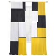 thumbnail image 2 of Yellow Black Geometric Sheer Curtains 84 Inches Long 2 Panels Abstract Patchwork Light Filtering Semi Sheer Window Curtains Drapes for Bedroom Living Room 52"x84", 2 of 7