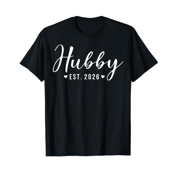 Hubby Est 2026 Just Married Couple Husband Wedding Honeymoon T-Shirt