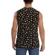 thumbnail image 4 of Fotbe Flower Pattern On Black Men's Camiseta sin Mangas Estampada para Hombres, Playera Casual para Gimnasio, Entrenamiento, Playa-Medium, 4 of 7