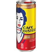 Cafe Bustelo Cafe con Leche Iced Coffee Drinks with Espresso and Milk, 8 Ounce Can