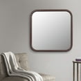 thumbnail image 1 of Mordern Square Brown Woven Grain Decorative Wall Hanging Mirror,PU Covered MDF Framed Mirror for Bedroom Living Room Vanity Entryway Wall Decor,23.62x23.62inch, 1 of 7