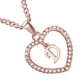 thumbnail image 3 of Qarigey Collar con colgante de corazón de cristal de oro rosa de 26 letras, cadena para clavícula, regalo para pareja Ropa, zapatos y accesorios Miscelánea D, 3 of 5