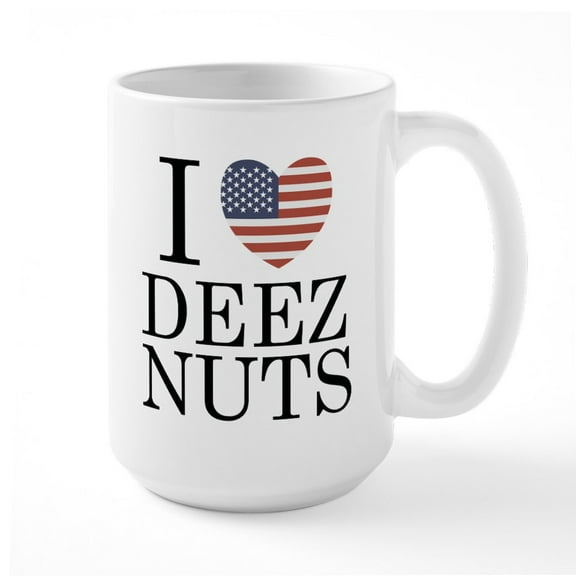 CafePress - I Love Deez Nuts Large Mug - 15 oz Ceramic Large White Novelty Mug