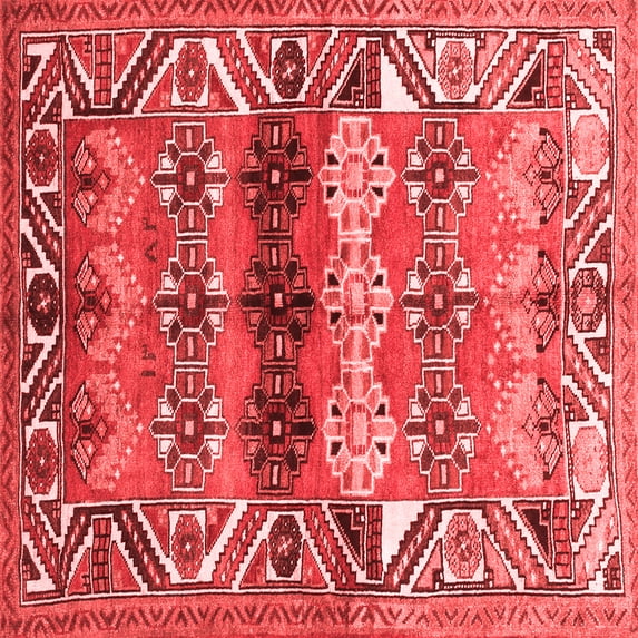 Ahgly Company Indoor Square Persian Red Traditional Area Rugs, 5' Square