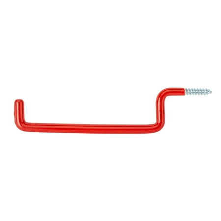 Hyper Tough Screw-in Vinyl Coated Garage Ladder Hook, Red