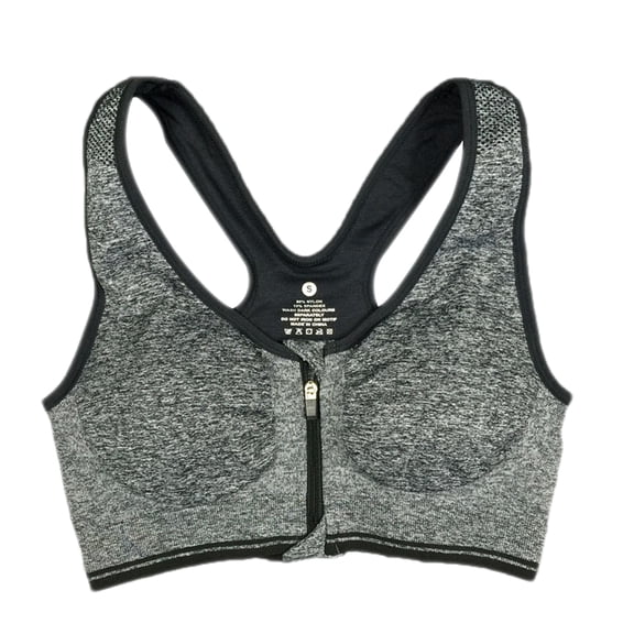 Ueasy Women's High Impact Front Zip Sports Bra Cross Back Wirefree Padded Yoga Bra