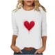 thumbnail image 2 of RKSTN Valentine's Day 3/4 Sleeve Tops for Women Oversized Crewneck Valentines Graphic Print Short Sleeve T Shirt Womens Casual Solid Round Neck Loose Comfy Three Quarter Sleeve Shirt Spring Clothes, 2 of 7