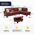 thumbnail image 3 of AYCP Furniture Sectional Sofa 3 Pieces L-Shape Sectional Sofa Set, 3 of 5