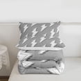 thumbnail image 5 of Erosebridal Hand Drawn Doodle Lightning Twin Comforter Sets,Gray White Bedding Set For Boys Kids, Reversible 2 Pieces, 5 of 7