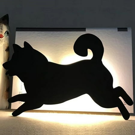 

Dog Wall Light Voice Control Night Light Silhouette Scone Lamp Without Battery Home Appliances