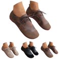thumbnail image 6 of Vintage Mary Jane Flats for Women 2025 Spring Retro Suede Lace up Closed Wide Toe Casual Dress Shoes, 6 of 7