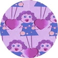 thumbnail image 1 of Ahgly Company Machine Washable Indoor Round Transitional Mauve Purple Area Rugs, 8' Round, 1 of 7