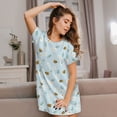 thumbnail image 3 of Hirioo Bee Flower for Women’s Nightdress Comfortable Short Sleeve Nightwear Casual Sleep Dress, 3 of 6