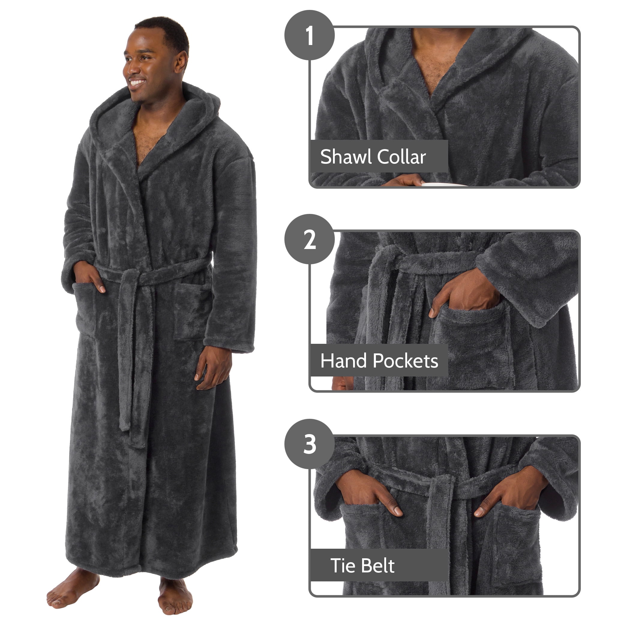 ross michaels mens hooded robe