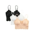 thumbnail image 2 of LELINTA Black Bralette Bras for Women Pack of 3, Bralettes for Juniors' Girls Padded, Sports Bras for Women 3 Color White/Black/Beige, 2 of 6