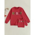thumbnail image 4 of Mommy and Me Matching Sweatshirts Letter Embroidery Crew Neck Long Sleeve Pullover Tops Casual Streetwear, 4 of 10