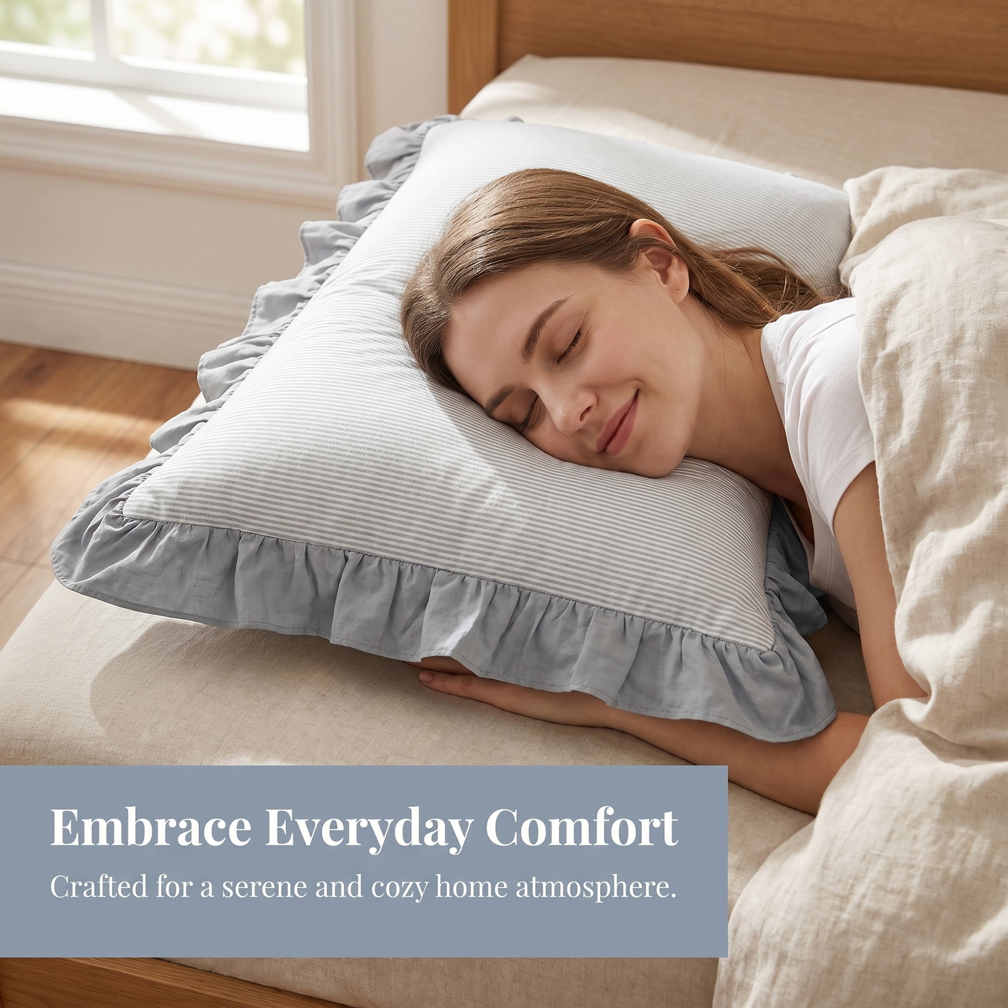 Unique Bargains 2Pcs Envelope Closure Wrinkle Resistant Cotton Pillowcase Queen Gray B