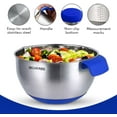 thumbnail image 7 of Mixing Bowls with Lids Set of 3, Stainless Steel Nesting Bowls with Blue Airtight Lids, Non-Slip Base, Graters & Handle - Prep, Mixing, and Food Storage Bowls, 7 of 7