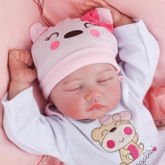 Reborn Baby Dolls Girl - 22 Inch Soft Cloth Body Newborn Girl Doll, Realistic Sleeping Baby Doll That Look Real for Kids Age 3 