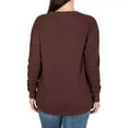 thumbnail image 2 of Seven7 Women's High-Low Hem Super Soft Waffle Knit Crew Pullover Top (Chocolate Brown, L), 2 of 2