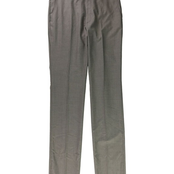 Perry Ellis Mens Slim-Fit Dress Pants Slacks, Brown, 34W x UnfinishedL