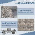 thumbnail image 5 of SOCIALCOMFY 7-Piece Wicker Patio Furniture Sets Outdoor All-Weather Rattan Conversation Set Includes Glider Loveseat, 2 Glass-Top Coffee Tables, 2 Swivel-Rocker Chairs for Porch Backyard, Gray, 5 of 7