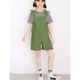 thumbnail image 4 of Happy Cherry Sleeveless Jumpsuit for Kids Casual Spaghetti Strap Romper Girls Summer Cotton Overalls Short Pants with Pockets 11-12 Years, 4 of 7