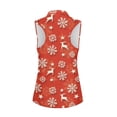 thumbnail image 6 of Yuyamidu Reindeer Women Sleeveless Shirts Size 2XL Snowflake 1/4 Zip Collared Golf Shirts Slim Fit Shirt Workout Tank Tops for Outdoor Sports, Red Christmas, 6 of 8