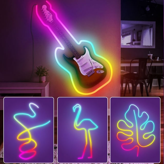 Luces de Cuerda Luz de cuerda que cambia de Color RGB, Control por aplicación, cinta de luz Flexible, decoración interior DIY Likrtyny Para estrenar
