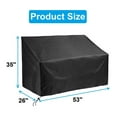 thumbnail image 2 of Outdoor Loveseat Cover Waterproof 53x26x35 inch, 2-Seater Bench Furniture Heavy Duty Outdoor Patio Sofa Loveseat Couch Cover Windproof DustProof All Weather Protection, Black, 2 of 8