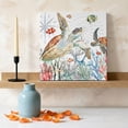 thumbnail image 2 of Ships Next Day Canvas Wall Art 8"x8",Brown Sea Turtle Coastal Wood Framed Canvas Print Painting,Summer Beach Coral Starfish Nautical Ready to Hang Picture Wall Decor for Bathroom Nursery Kitchen, 2 of 8