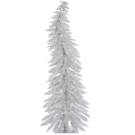 Vickerman Pre-Lit 2.5' Silver Whimsical Artificial Christmas Tree, Clear Lights