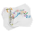 thumbnail image 1 of Ambesonne Jazz Place Mats Set of 4, Festival Music Notes, Standard Size, Orange Green Red, 1 of 6