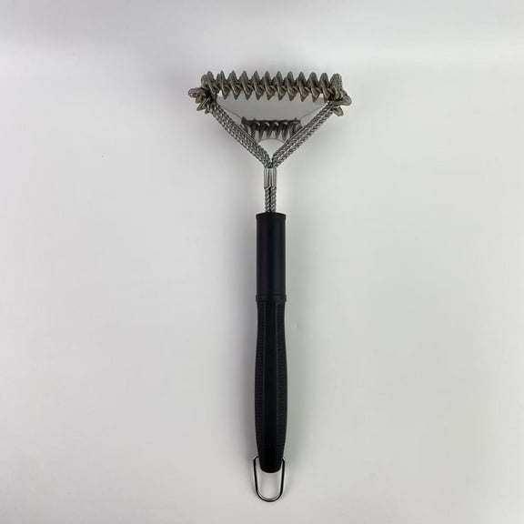 Emelunox Bristle-Free BBQ Grill Brush – 3-Helix Heavy-Duty Grill Cleaner with Long Handle & Scraper (15.7" x 3")