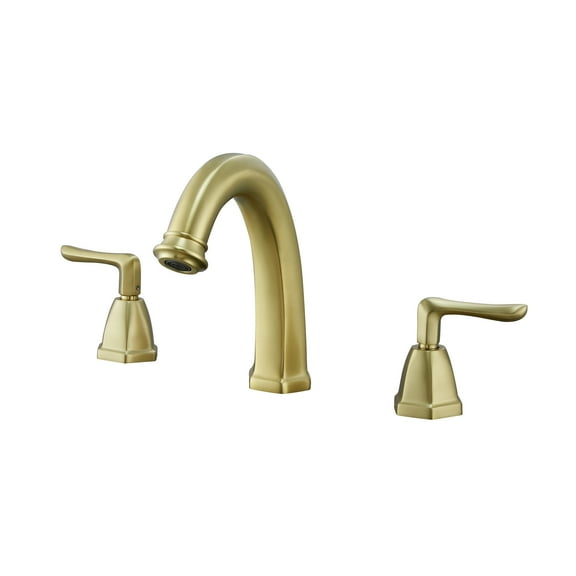 Three Hole Deck Mounted Bathroom Sink Faucet, Solid Brass Widespread Sink Faucet