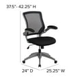 thumbnail image 6 of Flash Furniture Mid-Back Black Mesh Swivel Ergonomic Task Office Chair with Gray Frame and Flip-Up Arms, 6 of 12